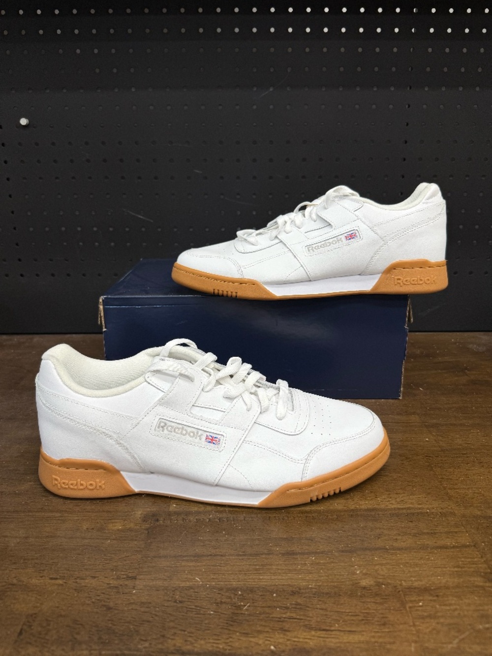 New W/O Box! Men's Reebok Workout Plus 'White' Gum Classic Training Sneakers